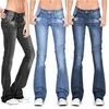 Jeans preto mulheres outono casual skinny cister mid jeans de fundo y2k moda slim fit jeans flare calça mulher plus size calças 210302