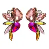 Cuelga la lámpara 2022 Bohemia lujo cristal Stud pendientes para mujer moda 4 colores declaración diamantes de imitación pendientes fiesta joyería colgante