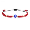 Bracelets porte-bonheur bijoux tressé mauvais oeil bleu Bracelet fait à la main perles de cristal colorées pour femmes fille livraison directe 2021 Qvsrl