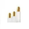 Wit vorst rond dikke glazen pipetfles goud druppel deksel cosmetische hervulbare container lege etherische oliedlaaines 20 ml 30 ml 40 ml 60 ml 80 ml 100 ml 100 ml