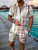 Men s Tracksuit Cotton Solid Color Short Sleeve Zipper Polo Shirt Shorts Set for Men Casual Streetwear 2 piece Suit Summer 220615