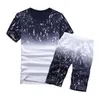 1Set Summer Portswear Tracksuits Men Short Sleeveved Sports Pak Gedrukt Ademend SweatSuit Tracksuit voor mannen Tweede stuks Sets 220608