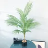 Ghirlande di fiori decorativi 98cm Grande palma artificiale Piante alte tropicali Finte foglie verdi di plastica Piante da vaso a terra per la casa Weddin