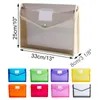 A4 Transparent Lightweight File Bag Portable Waterproof Mapp Dokument Holder Button Stationery Storage Office School Test Paper JY1181