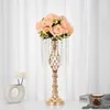 Tall Decoration Party Road Lead Flower Table Stand Crystal Gold Table Centerpieces for Wedding Tables Decorations imake172