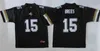 2019 Rare Purdue Boilermakers Maglie 15 Drew Brees Jersey Maglia da football universitaria da uomo nera cucita