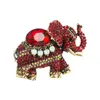 S2891 Fashion Jewelry Elephant Brooches for Women Girl Colorful Crystal Rhinestone Inlaid Cute Brooch Pin
