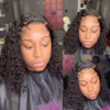 Asy Installer Cheapa Eau Deep Wave Bouclés Lace Front Perruque Synthétique Sans Gel Ajustable Bandeau Perruques Résistant À La Chaleur Fibre T Partie