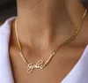 Tiff NAAM TASS Kettingen Goud voor vrouwen Love Heart Gold Naam Hangermeisje Roestvrij staal Gewerkte vriendin Verjaardag Kerstverklaring Sieraden Gift