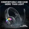 X28 Zestaw słuchawkowy do gier na PC PS4/PS5 RGB słuchawki Gamer USB Przewodowe słuchawki z mikrofonem anulowania szumu