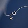 Medaillons Prachtige Flash Diamond Moon Star Kwastje Leuke Sleutelbeenketting 925 Sterling Zilveren Hangers Voor Vrouwen Verjaardagscadeau Fijne Jood5552936