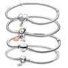 Pulseiras femininas 100% prata esterlina 925 com miçangas de pandora, DIS cobra corrente, pulseira presente para senhora com caixa original para aniversário de noivado feminino