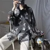 Erkek Hawaii Gömlek Uzun Kollu Güneş Kremi Giysi Çiçek Baskı Gevşek Camisa Masculina Moda S M-XL 220324