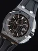 APF 44mm 2640 A3126 Cronografo automatico Orologio da uomo Ceramica Acciaio al titanio Quadrante oro strutturato nero Gomma Super Edition Puretime (Tecnologia cinturino esclusiva) i9