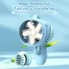 Elektrisk bubbelmaskin Automatisk fläkt Svålvattenbubblor Maker Gun Summer Beach Outdoor Toys For Children Födelsedagspresenter 220707
