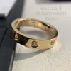 Love Ring 3.6mm 8 Diamanter Bredd V Gold 18K Material kommer aldrig att blekna vigselring lyxvarumärke officiella reproduktioner med counter box parringar