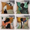 Taie d'oreiller doux en peluche noir Afrique fille taie d'oreiller décor dessin animé géométrique belles femmes housse de coussin pour canapé voiture maison taie d'oreiller 220623