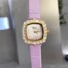 Super Montre de Luxe Womens Watches 31x7.8mm Quartz Movement 316l Steel Case Calfskin Strap Diamond Watch Wristwatches