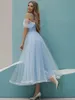 Party Dresses Sky Blue Homecoming Spaghtti Strap A-Line Short Tulle Girl Prom Knee Length Graduation DressParty