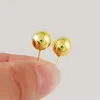 Stud Yellow Gold Plated Earrings For Women 5/6/8mm Buddha Bead Earing Brincos Femme Trendy Jewelry Accessories Party GiftsStud Kirs22