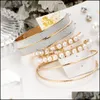 Kolczyki żyrandolowe Dangle Biżuteria 6Pairs/zestaw mieszany zestaw dla kobiet imitacja Pearl Infinity Circle Big Round Brincos Matt Stud Jewe