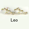 다이아몬드가있는 별자리 귀걸이 12 개의 조디악 표지판 그림 귀걸이