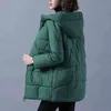 Zimowa kurtka dla kobiet ciepłe parkas gęstwy płaszcz bawełniany długi z kapturem luźna kraina kątowa snow kurtka 4xl L220730