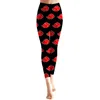 Legging da donna Akatsuki Modello nuvola rossa stampato Elasticità a vita alta Legging femminile per pantaloni push up fitness indoor W220616