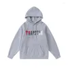 Herrspårar män kvinnor färg flocking hoodie tröja kostym Trapstar fleece set hoody kläder svett Trapstar Men's Advanced Design 556ESS