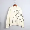 59 2022 Summer Kint Pullover Pullover Long Equipaggio Bratta a pianta dello stesso maglione in stile Black Ploid Womens Abibiti DL