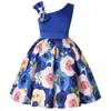 Flower Girls Wedding Party Dresses Children Clothes Kids Floral Print Bridesmaid Dress For Princess 2 6 8 10 Years 220422