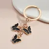 Симпатичная брелка красочная бабочка с ключом кольцо эмаль летающие животные ключи для женщин для женщин -аксессуаров для женщин