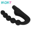 IKOKY Stimolatore del clitoride G-spot Anal Bead Silicone Giocattoli sexy per uomo Donna Vibratore Butt Plug Massaggiatore prostatico Erotico