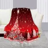 Coperte Fiocco di neve Coperta di flanella rossa stampata a fumetti per bambini Adulti Buon regalo di Natale Calda coperta morbida Tappeto Biancheria da letto per auto Coperte per auto