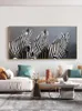 Black White Zebra Animal Oil Painting 100% Hand Painted Fashion Canvas Art Home Wall Decor Pictures for Living Room A 630