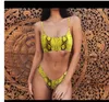 Sexig slitage Bikini Kvinnlig badkläder Beach Bikini Leopard Beachwear Set Bathingsuit Snakesskin Push Up Swimsuit