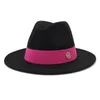 Boinas Mujeres Sombrero Fedora Cinturón Rosa Hombres Elegantes Ala Ancha Panamá Trilby Cap Estilo Británico Fiesta Formal WholesaleBerets Wend22