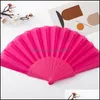 Other Home Decor Garden Simple Style Plastic Folding Fan Vintage Solid Color Hand Held Fans Diy Calligraphy Painting Blank Dance Performan