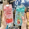 Ny Fashion Square Double-Layer halm kall dryck vattenflaskor Creative Milk Box Summer Student Drinking Cup Outdoor Ice Cups Snabb leverans !!!