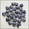 Naszyjniki wisiorek wisiorki biżuteria hurtowa 50pcs moda naturalna sodalit kamienna okrągła urok naszyjnik f dai