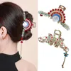 Chinesischen Stil Clmaps Frauen Schmetterling Haar Klaue Vintage Lange Quaste Anhänger Haar Clips Haarnadeln Haar Zubehör