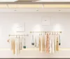 Clothing store display rack Commercial Furniture wall hanger rod wall-hanging side hangings women's and children's cloth shop shelf gold hanger