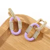 Hoop Huggie utsökta emaljörhängen 2022 Trend Geometric Drop Earring for Women Friendship Jewelry Giftshoop Huggiehoop Kirs22