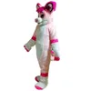Halloween Pink Husky Mascot Costumes Christmas Party Dress Cartoon Postacie Karnawał Reklama Strój przyjęcia urodzin