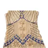 Flapper vintage gatsby vestido de verão trajes de festa sem mangas v pescoço lantejoula com borla de borla midi 220613