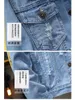 Herenjacks Europese en Amerikaanse herenjack Spring herfst Casual Trendy Pattered Denim Youngmen's