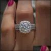 Bandringen sieraden sier kleurbetrokkenheid bruiloft voor vrouwen elegant kussenvormige ontwerp vrouwelijke ring mode druppel levering 2021 sb3zb