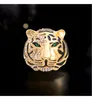 Vintage diamant tiger broscher stift för män kvinnor eleganta brosch mental klädrock smycken tillbehör