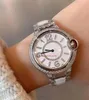 Super 2 färger senaste versionsklockor för kvinnor safir glas lysande 33mm 36mm diamantgränsen högklassig kvarts rörelse keramisk rem kvinna armbandsur