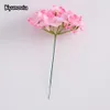 Kyunovia 50 pcs soie artificielle hortensia fleur tête boule chrysanthème chemin de mariage maison hôtel fleurs bricolage accessoires muraux KY34